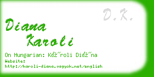 diana karoli business card